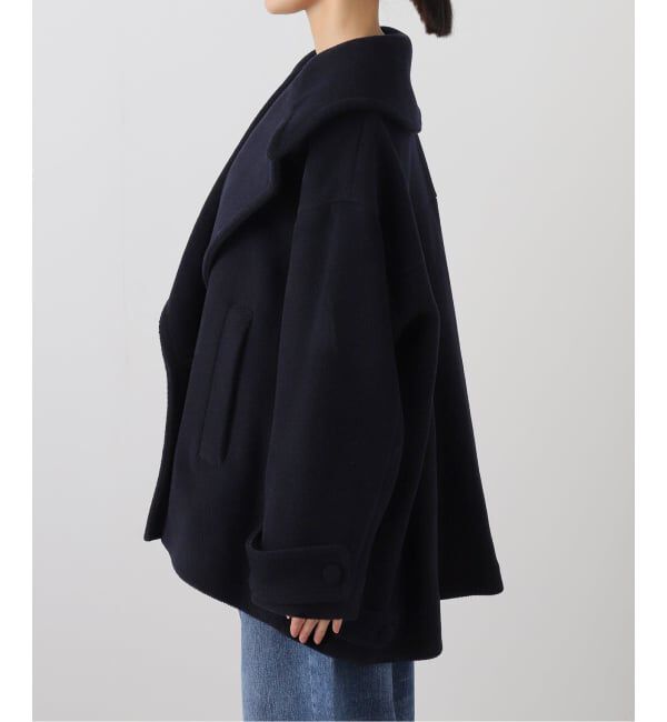 IENA LA BOUCLE「IENA LA BOUCLE パイルウールヘリンボンPコート」|ピーコート|