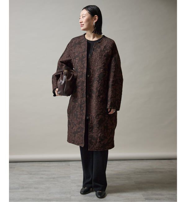 VERMEIL par iena「manipuri マニプリ ジャガード スナップダーツコート  0153413001」|ノーカラーコート|