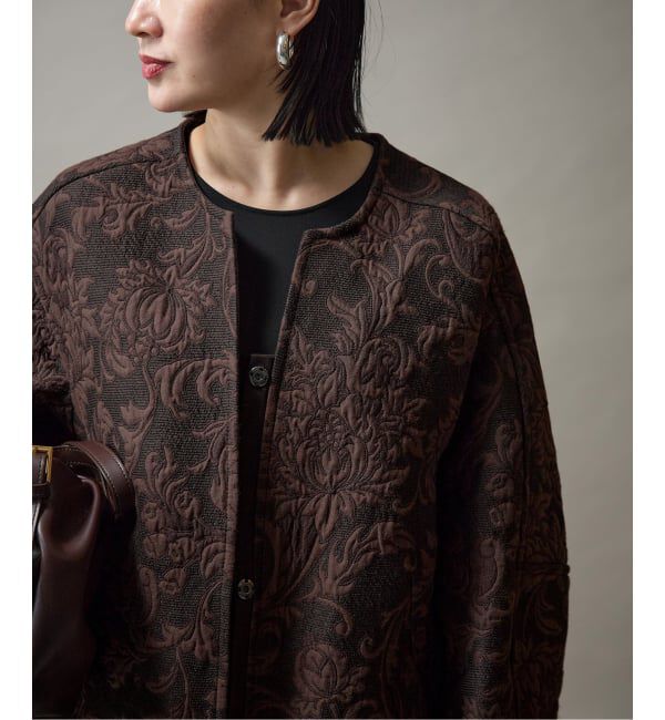 VERMEIL par iena「manipuri マニプリ ジャガード スナップダーツコート  0153413001」|ノーカラーコート|