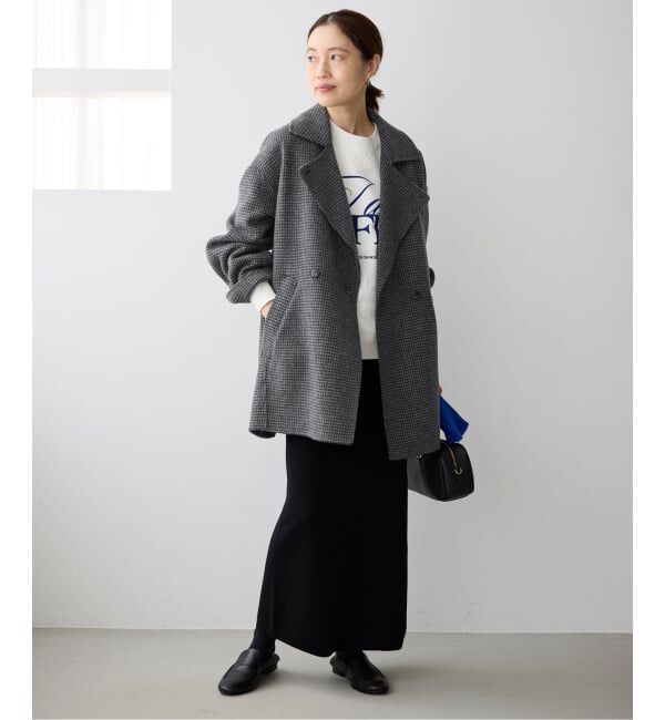 SLOBE IENA「《追加》souple wool ダブルフェイスミドルコート」|ピーコート|