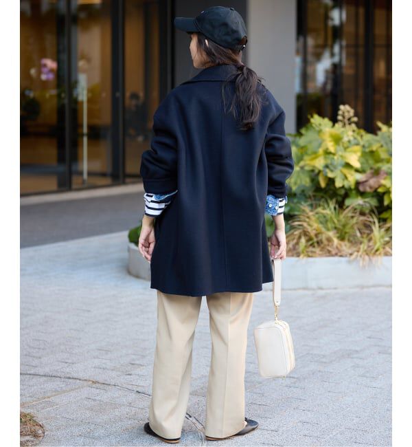 SLOBE IENA「《追加》souple wool ダブルフェイスミドルコート」|ピーコート|