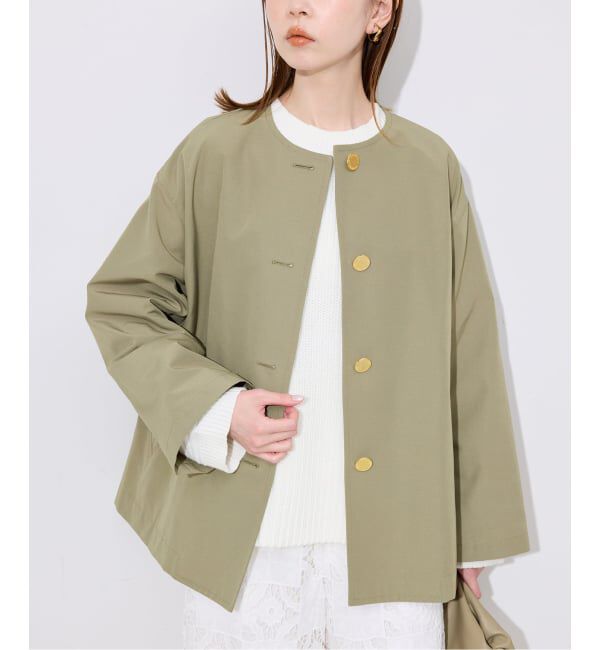 SLOBE IENA「TRADITIONAL WEATHERWEAR SLOBE別注 LINTON N/C SHORT」|ノーカラーコート|