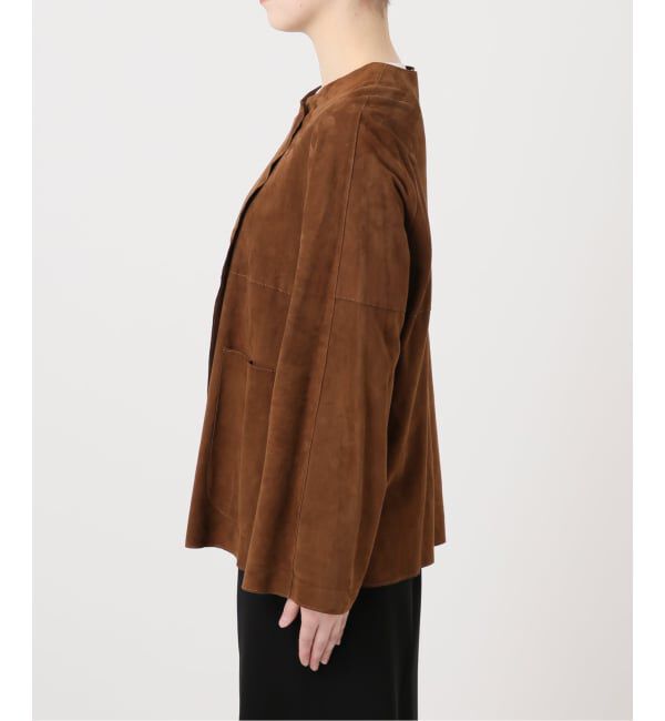 IENA LA BOUCLE「IENA LA BOUCLE GOAT SUEDE ジャケット」|ノーカラージャケット|