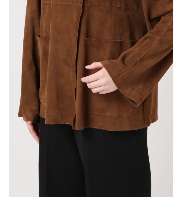 IENA LA BOUCLE「IENA LA BOUCLE GOAT SUEDE ジャケット」|ノーカラージャケット|