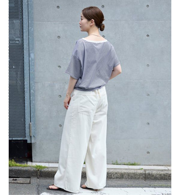 IENA「《予約》FOLKIN' VIOLETTE ROOM ASYMMETRY TEE Tシャツ FVR24407」|Tシャツ・カットソー|