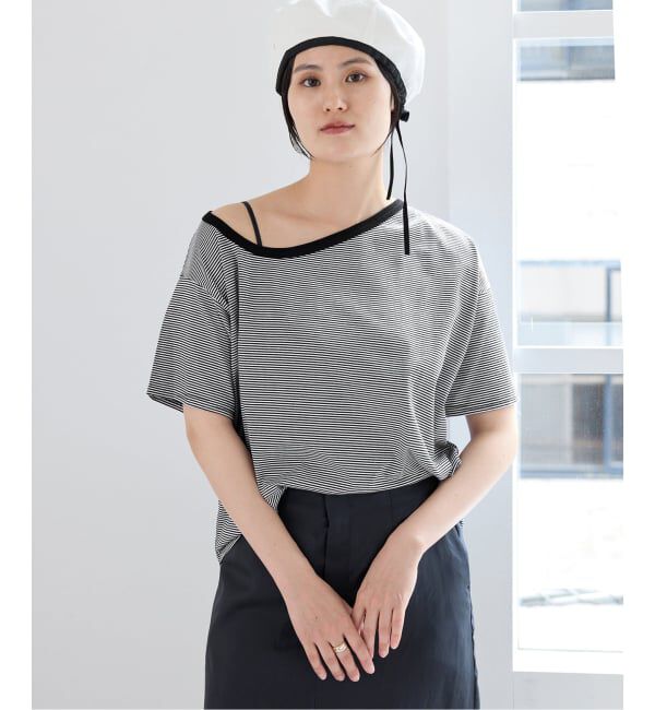 IENA「《予約》FOLKIN' VIOLETTE ROOM ASYMMETRY TEE Tシャツ FVR24407」|Tシャツ・カットソー|