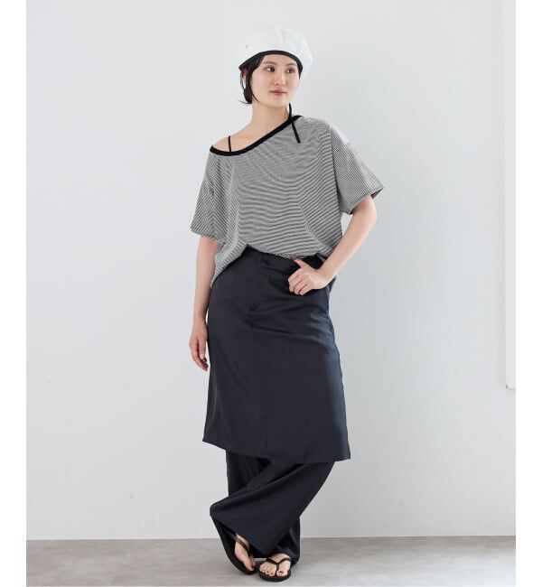 IENA「《予約》FOLKIN' VIOLETTE ROOM ASYMMETRY TEE Tシャツ FVR24407」|Tシャツ・カットソー|