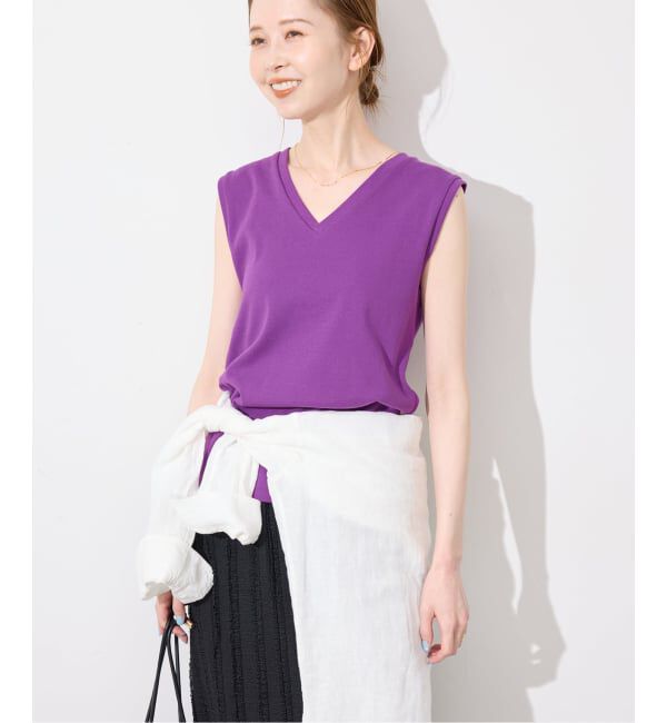 SLOBE IENA「《シリーズあり/12色展開》1dozen 汗染み防止Vネックノースリ」|Tシャツ・カットソー|