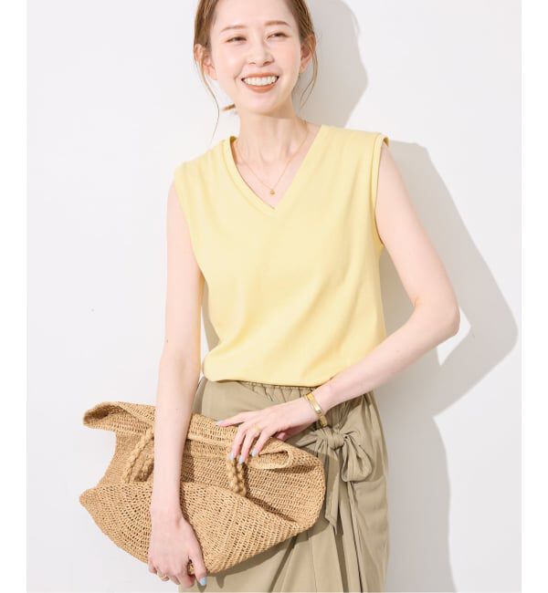 SLOBE IENA「《シリーズあり/12色展開》1dozen 汗染み防止Vネックノースリ」|Tシャツ・カットソー|