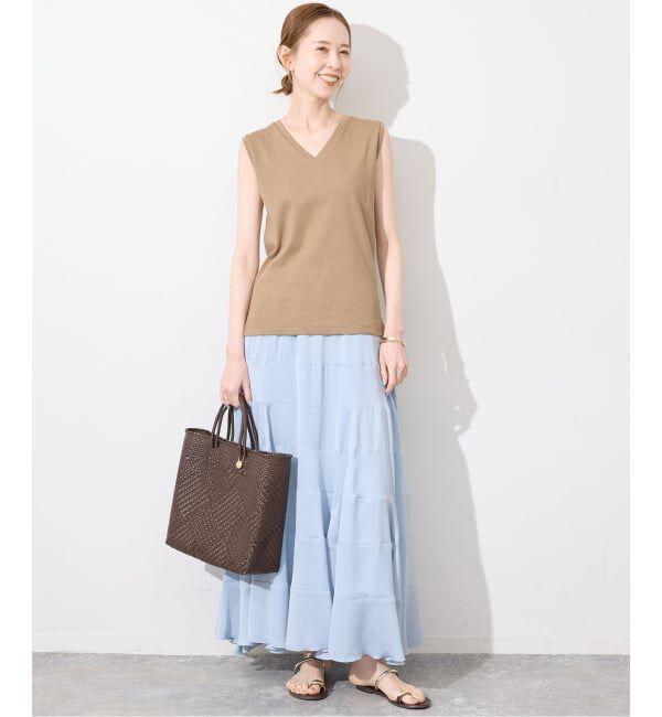 SLOBE IENA「《シリーズあり/12色展開》1dozen 汗染み防止Vネックノースリ」|Tシャツ・カットソー|