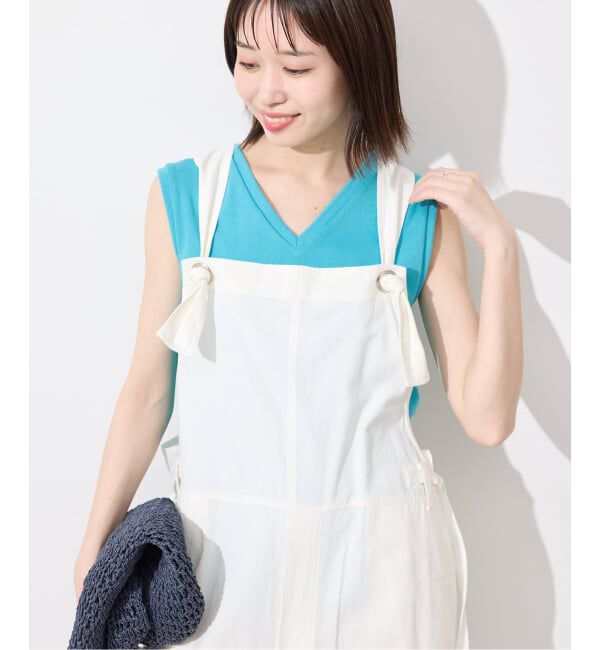 SLOBE IENA「《シリーズあり/12色展開》1dozen 汗染み防止Vネックノースリ」|Tシャツ・カットソー|ブルー A