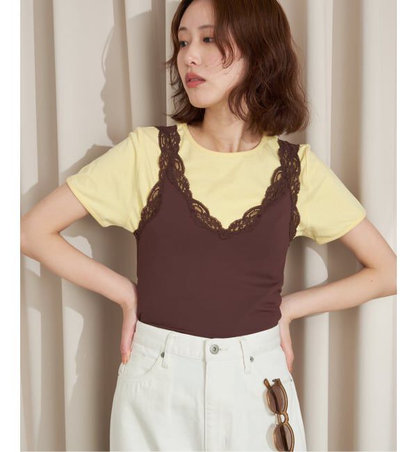 SLOBE IENA「《シリーズあり/12色展開》1dozen コンパクトリンガーTEE」|Tシャツ・カットソー|イエロー