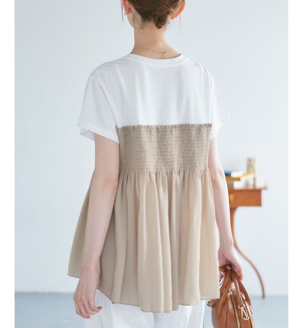 Rope&rsquo;Picnic「シャーリングドッキングハーフスリーブカットソー」|Tシャツ・カットソー|