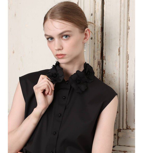 LOULOU WILLOUGHBY「【LOULOU WILLOUGHBY】コサージュ衿シャツ」|シャツ・ブラウス|