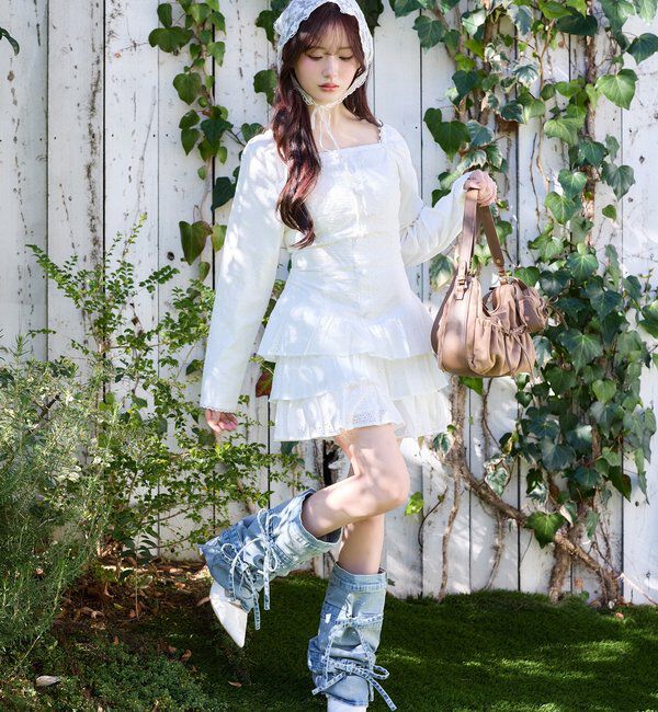  「【Denim Collection】リボンデニムレッグウォーマー」|その他|