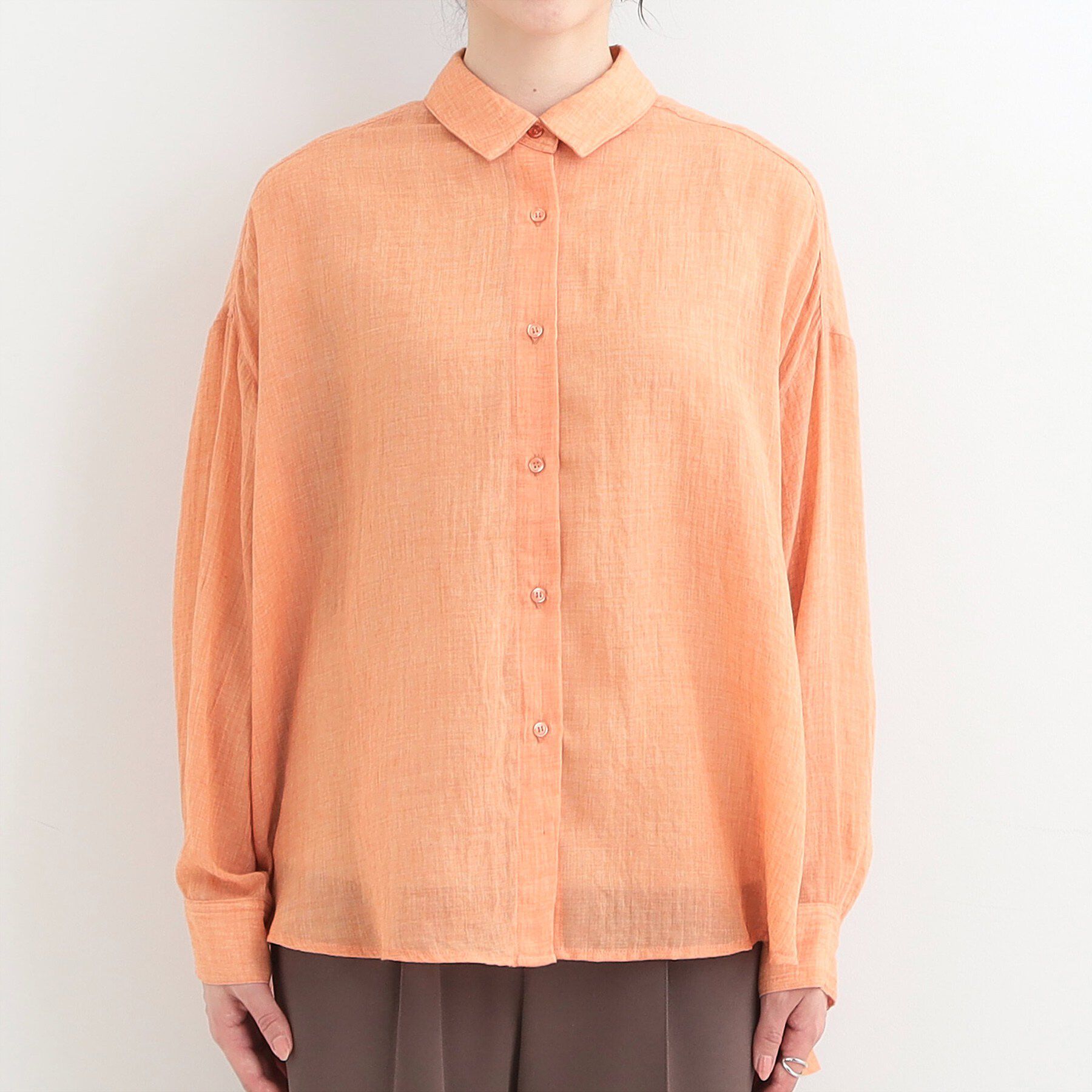 SHOO･LA･RUE「【体型カバー】こなれ感たっぷり やわらかゆるっとシアーシャツ」|シャツ・ブラウス|
