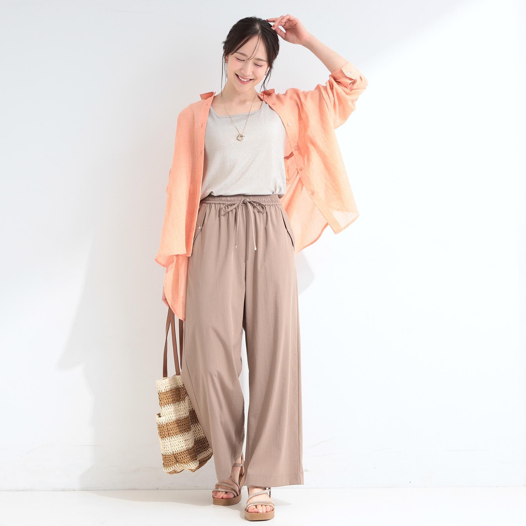 SHOO･LA･RUE「【体型カバー】こなれ感たっぷり やわらかゆるっとシアーシャツ」|シャツ・ブラウス|