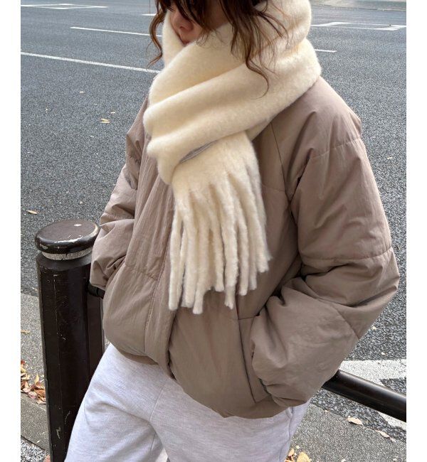 Lbc with Life「バルキーフリンジマフラー」|マフラー|オフホワイト