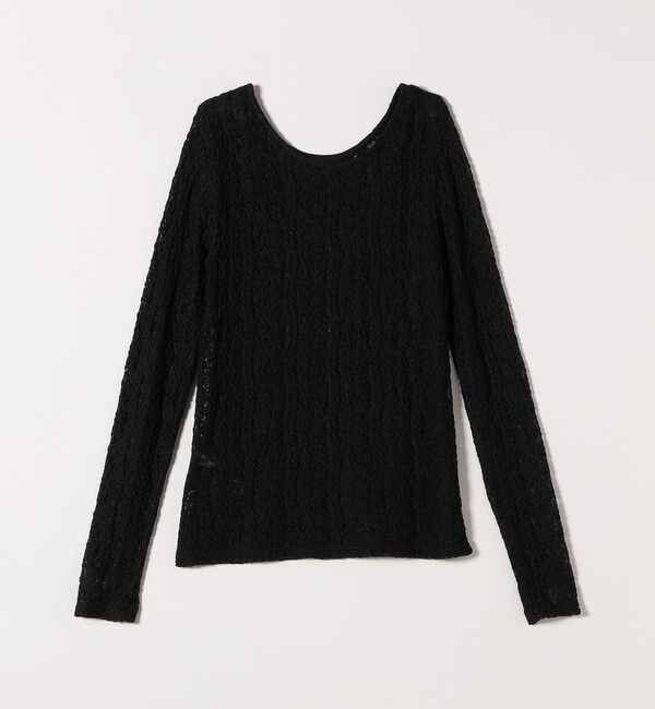 quaranciel「quaranciel:〈手洗い可能〉フラワー レース ストレッチ クルーネック プルオーバー」|Tシャツ・カットソー|