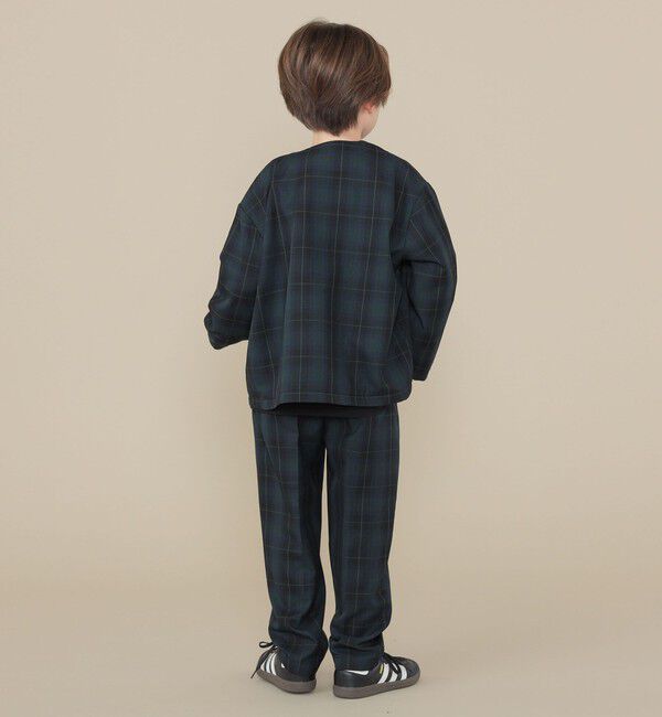 SHIPS KIDS「SHIPS KIDS:100～130cm /セレモニー チェック ノーカラー ジャケット」|ノーカラージャケット|