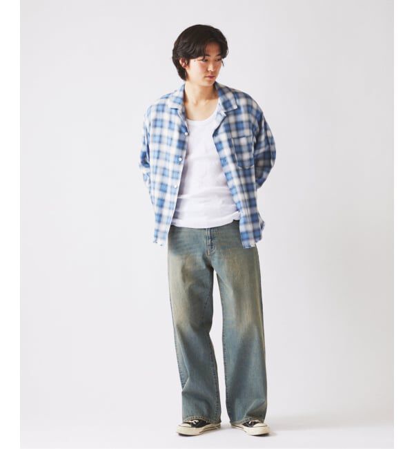 JOURNAL STANDARD relume「レーヨン アンカット フリンジ チェックシャツ」|シャツ・ブラウス|