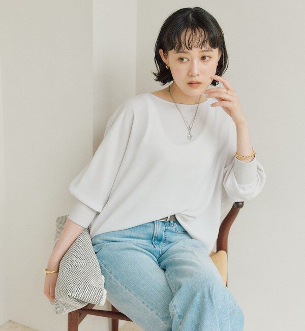  「【毎年ご好評！シワになりにくい/手洗い可】リブ付きジョーゼットドルマンブラウス」|シャツ・ブラウス|