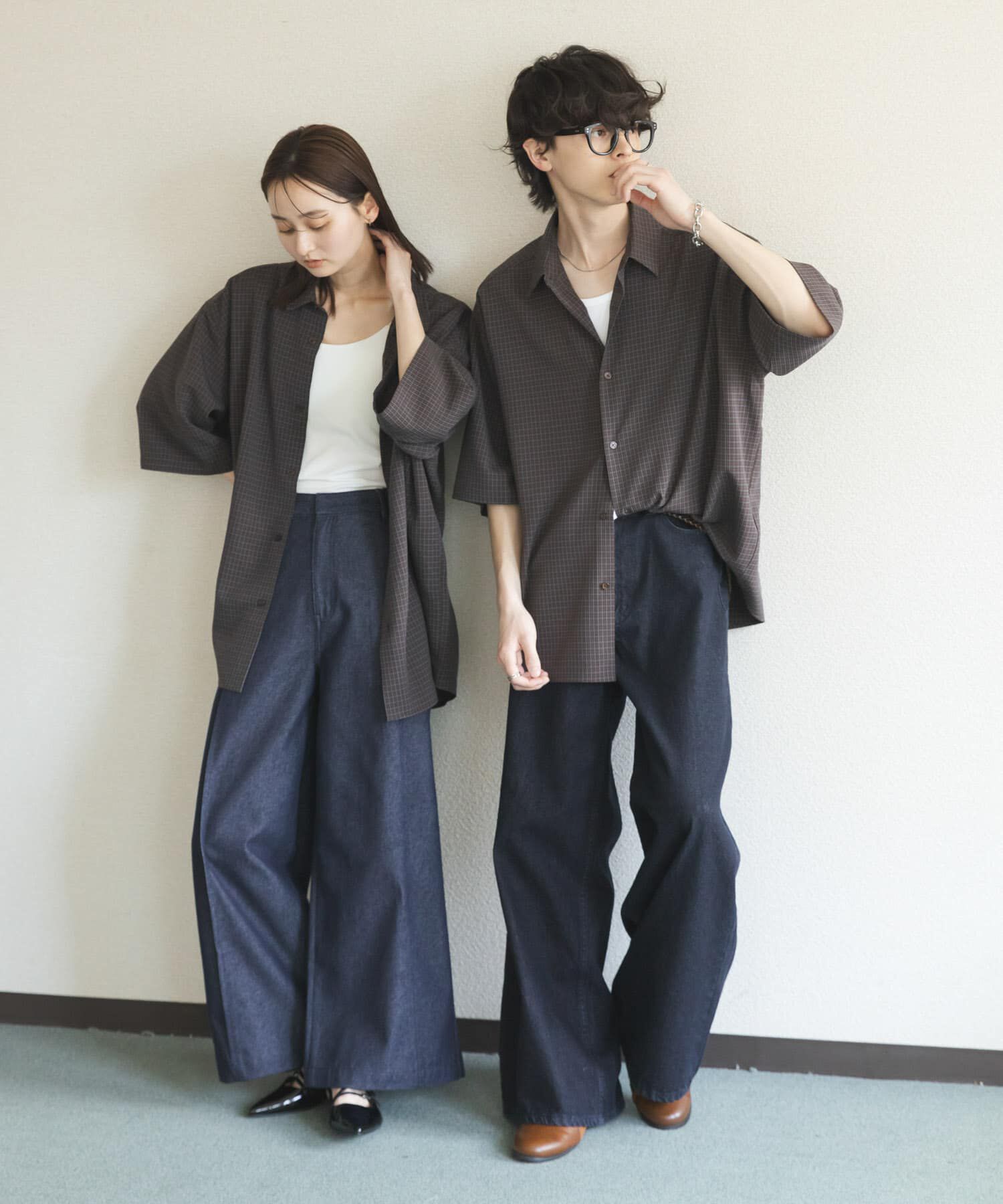 SENSE OF PLACE by URBAN RESEARCH「マイクロチェックエクストラルーズショートスリーブシャツ」|シャツ・ブラウス|
