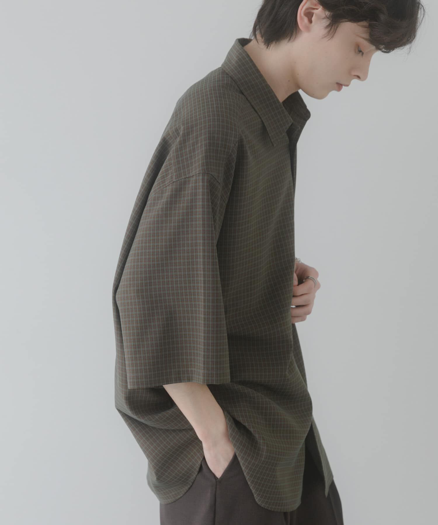 SENSE OF PLACE by URBAN RESEARCH「マイクロチェックエクストラルーズショートスリーブシャツ」|シャツ・ブラウス|