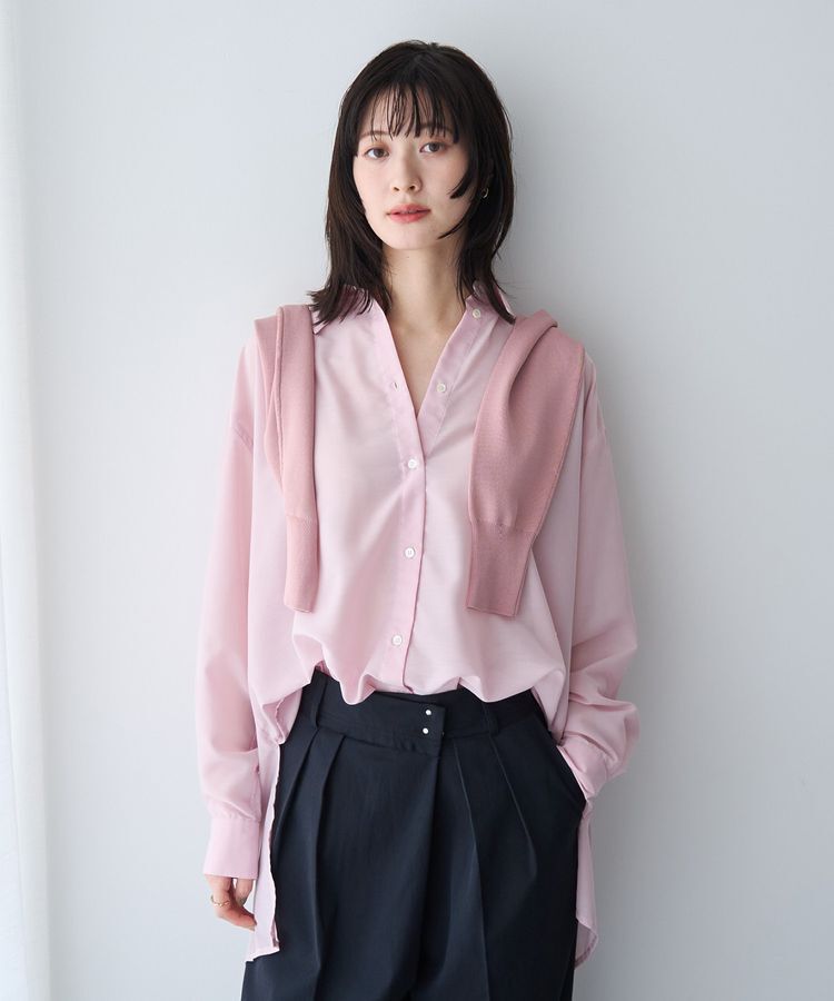 YECCA VECCA「バック釦シアーシャツ」|シャツ・ブラウス|