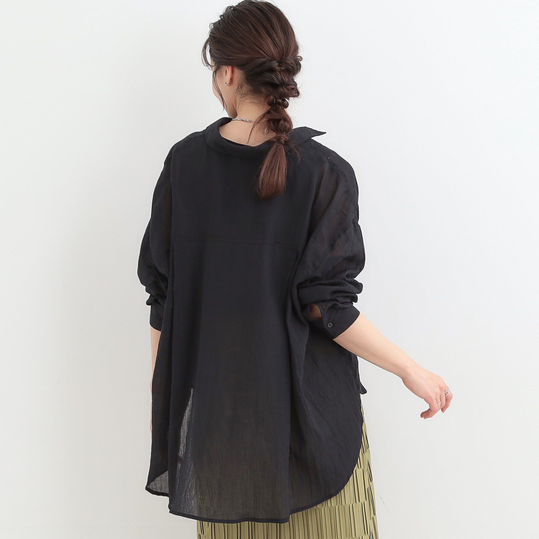 SHOO･LA･RUE「【体型カバー】こなれ感たっぷり やわらかゆるっとシアーシャツ」|シャツ・ブラウス|