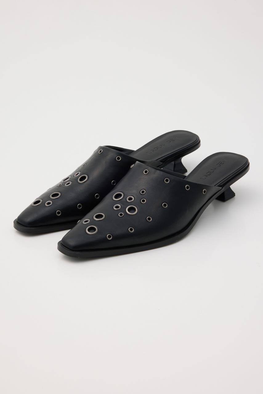 LAGUA GEM「EYELET KITTEN HEEL ミュール」|パンプス|