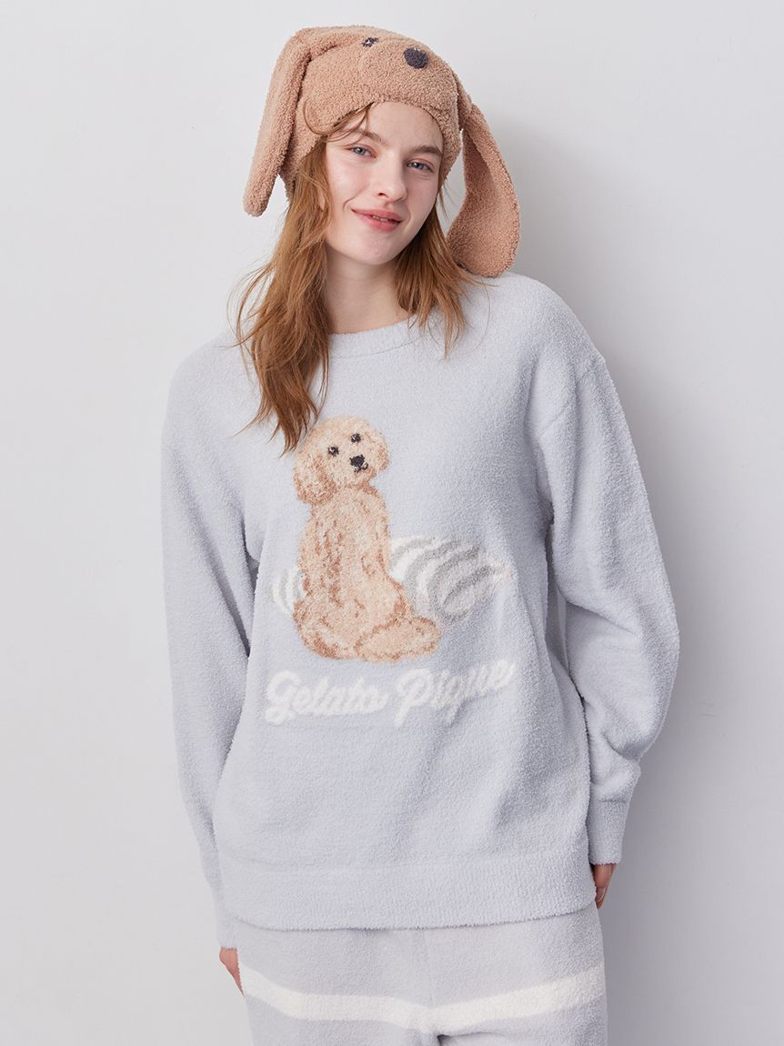 gelato pique「【UNISEX】エアリーモコプレイフルDOGジャガードプルオーバー」|ルームウェア|