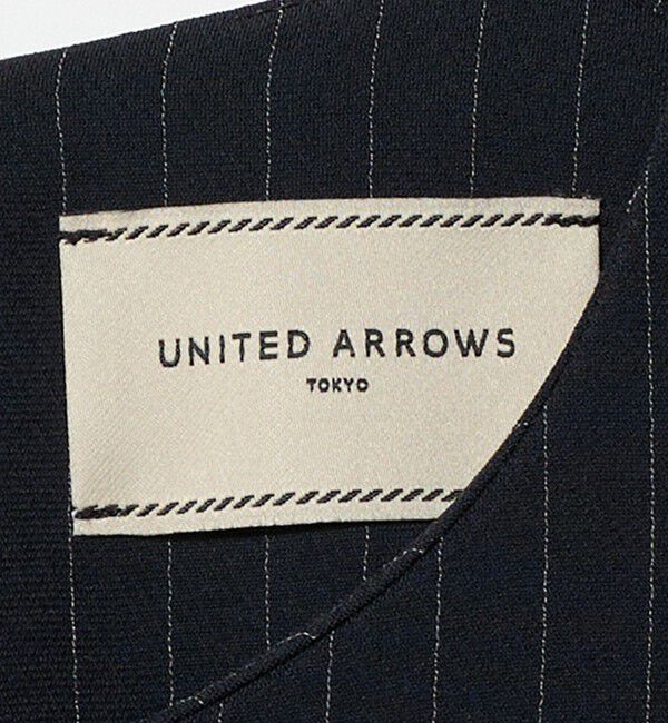 UNITED ARROWS「Drapy ピンストライプ ショートスリーブ ワンピース ‐ウォッシャブル‐」|ワンピース|