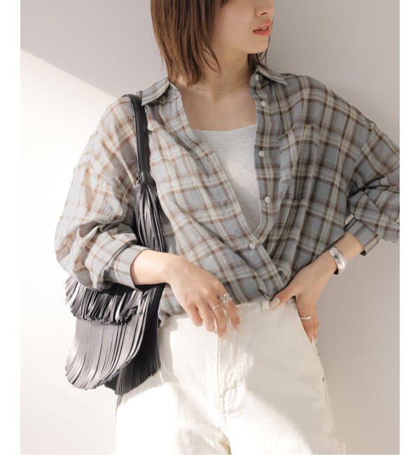 JOURNAL STANDARD relume「《予約》コットンチェックワッシャーシャツ」|シャツ・ブラウス|サックスブルー