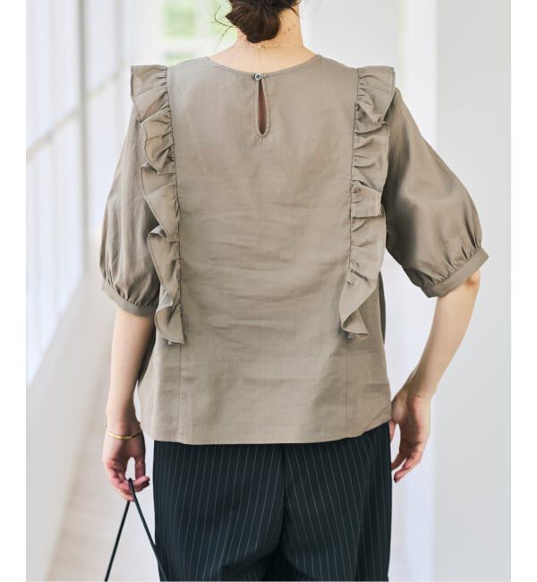 Spick and Span「ラミーコットンラッフルフリルブラウス」|シャツ・ブラウス|