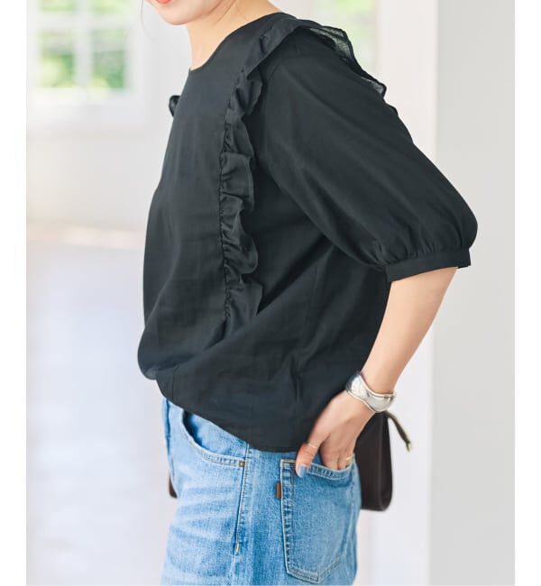 Spick and Span「ラミーコットンラッフルフリルブラウス」|シャツ・ブラウス|