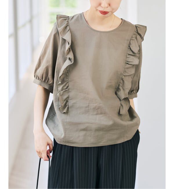 Spick and Span「ラミーコットンラッフルフリルブラウス」|シャツ・ブラウス|