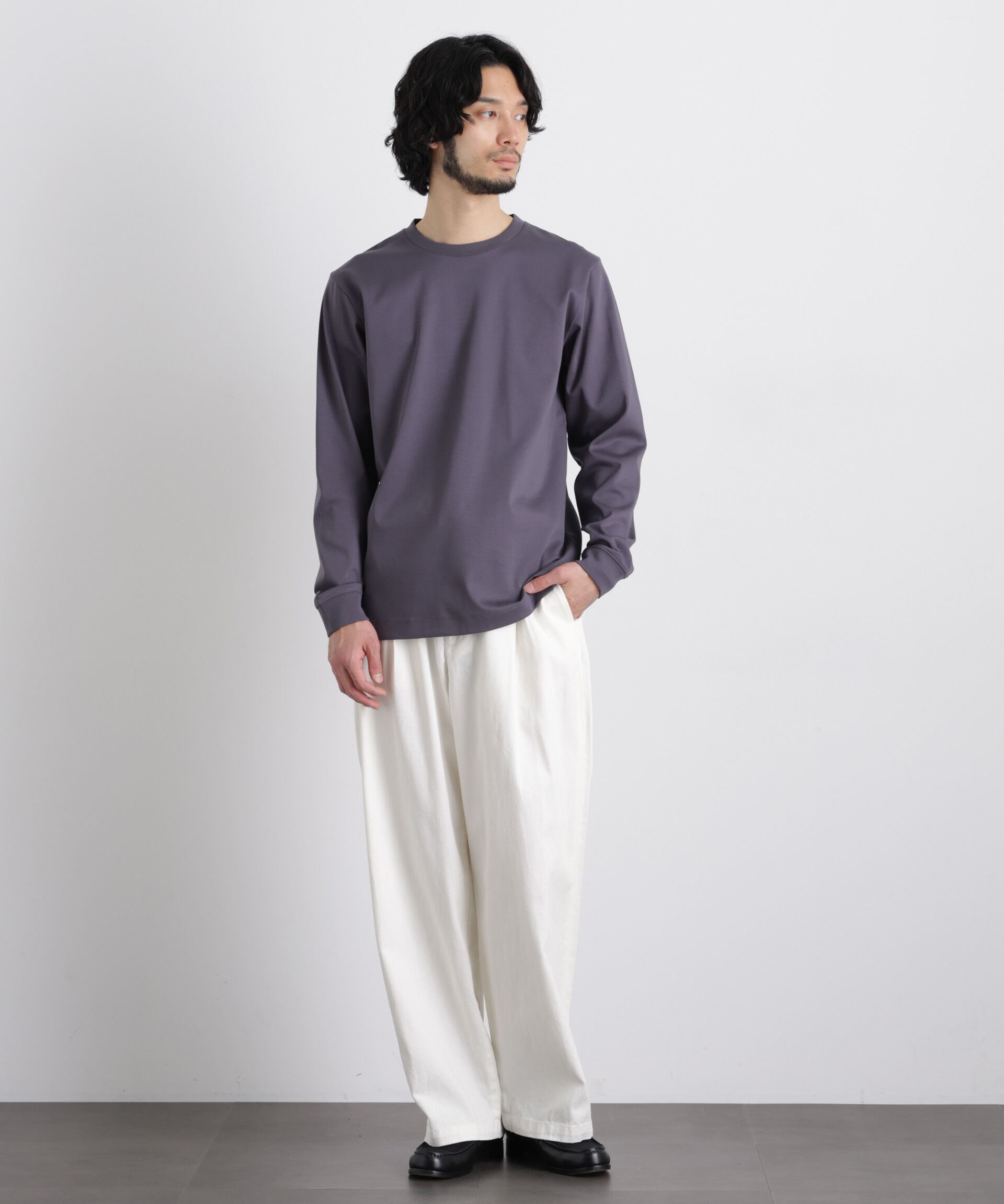 nano･universe「アンチスメルクルーネックTシャツ 長袖」|Tシャツ・カットソー|