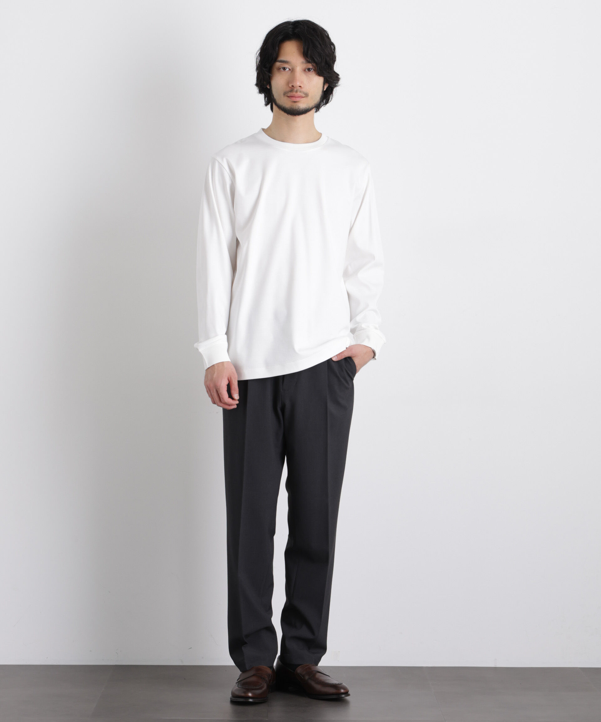 nano･universe「アンチスメルクルーネックTシャツ 長袖」|Tシャツ・カットソー|