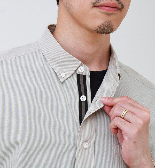 GLOSTER「オーバーフローサッカーニットテープS/Sシャツ」|シャツ・ブラウス|