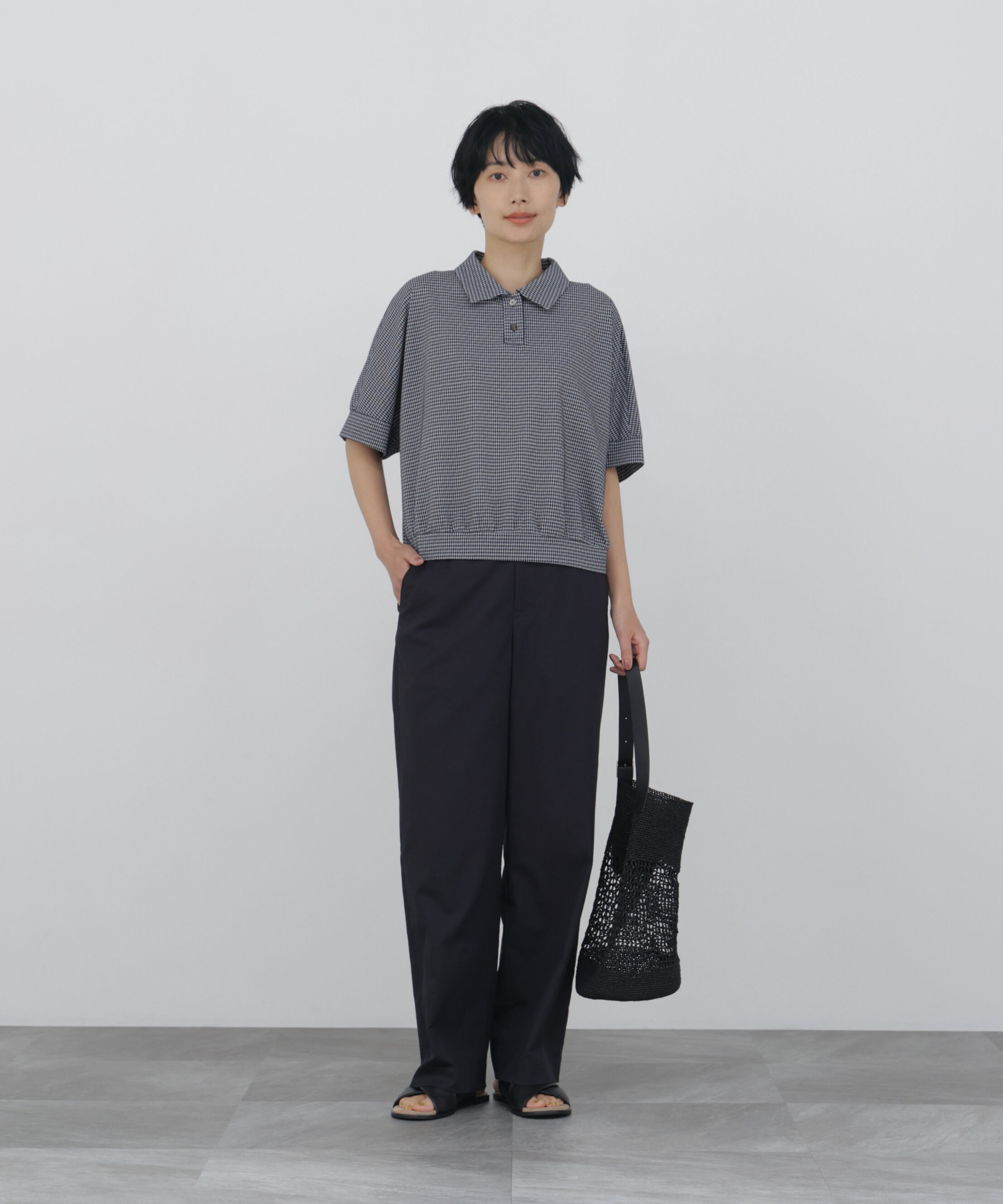  「◆フィンリーチェック衿付きカットソー」|Tシャツ・カットソー|
