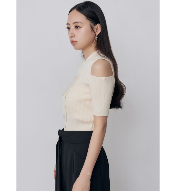 MURUA「ショルダーカットZIPハーフニット」|ニット・セーター|