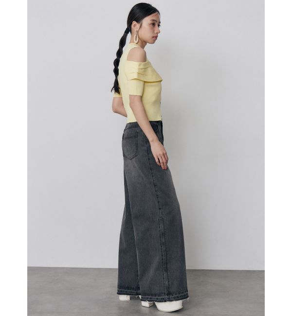 MURUA「ショルダーカットZIPハーフニット」|ニット・セーター|