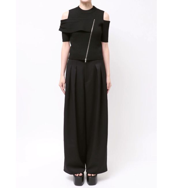 MURUA「ショルダーカットZIPハーフニット」|ニット・セーター|