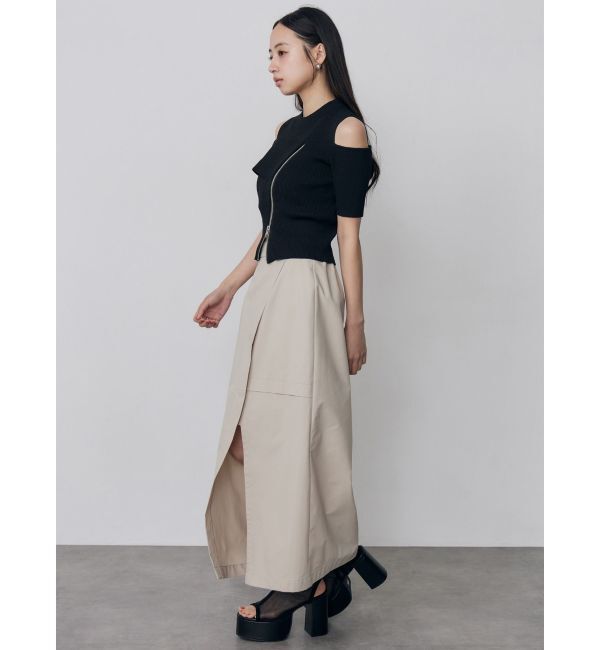 MURUA「ショルダーカットZIPハーフニット」|ニット・セーター|