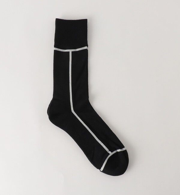 UNITED ARROWS green label relaxing「＜CHICSTOCKS＞ライン ソックス」|ソックス|BLACK
