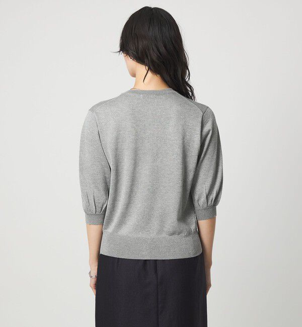 UNITED ARROWS green label relaxing「ラメ フォルム ハーフスリーブ ニット カーディガン ウォッシャブル」|カーディガン|