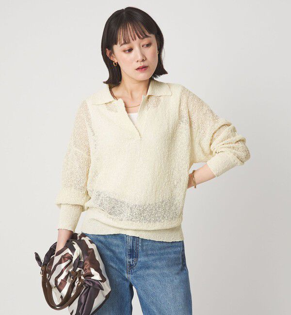 UNITED ARROWS green label relaxing「ノットヤーン スキッパー プルオーバー ウォッシャブル」|ニット・セーター|