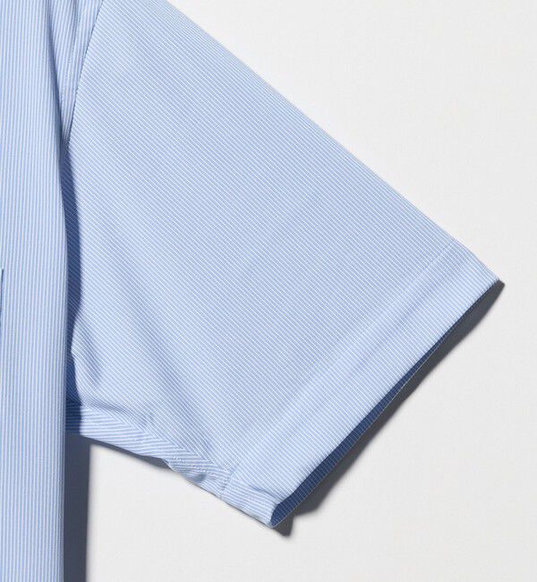 UNITED ARROWS green label relaxing「A+ COOL Pトリコット ナローストライプ スタンダード ボタンダウン 半袖 ドレスシャツ -ストレッチ・イージ」|シャツ・ブラウス|