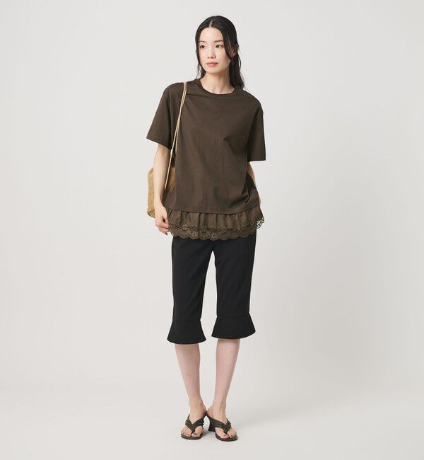BEAUTY&YOUTH UNITED ARROWS「レースドッキング ショートスリーブ Tシャツ」|Tシャツ・カットソー|